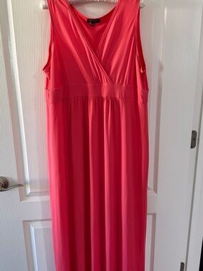 Notations Coral Red Sleeveless Maxi Dress